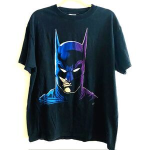 VTG DC Comics 1989 Batman Face Tee USA Single Stitch Faded Soft Grunge Shirt XL